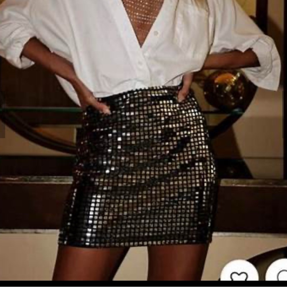 12th Tribe Silver Sequin Skirt